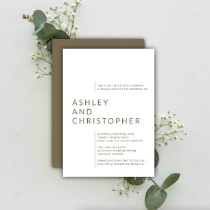 Minimalist Brown Isolated Names Wedding Invitation