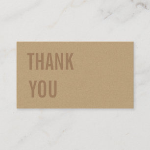Minimalist Brown Kraft Paper Thank You & Discount Business Card