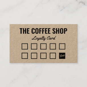 Minimalist brown kraft simple black typography loyalty card