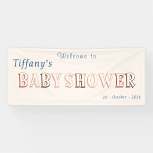 Minimalist Brown Modern Gender Neutral Baby Shower Banner