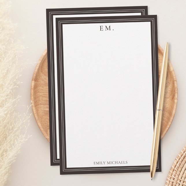 Minimalist Brown Monogram Stationery (Creator Uploaded)