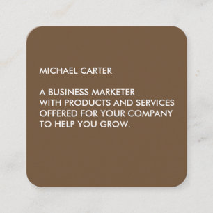 Minimalist Brown Square Business Card