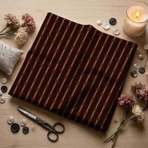 Minimalist Brown Stripes, Dots Geometric Pattern Fabric