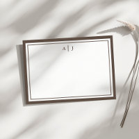 Minimalist Brown Two Border Monogram