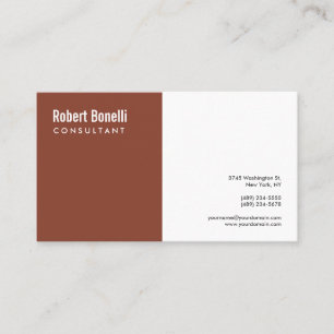 Minimalist Brown White Modern Custom  Business Card
