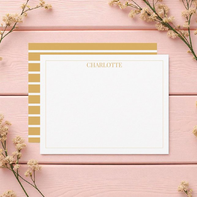 Minimalist Brown & White Stripes Classic Chic Card (Creator Uploaded)