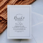 Minimalist Brunch and Bubbly Bridal Shower Invitation<br><div class="desc">This minimalist brunch and bubbly bridal shower invitation is perfect for a simple event. The modern romantic design features classic black and white typography paired with a rustic yet elegant calligraphy with vintage hand lettered style. Customisable in any colour. Keep the design simple and elegant, as is, or personalise it...</div>