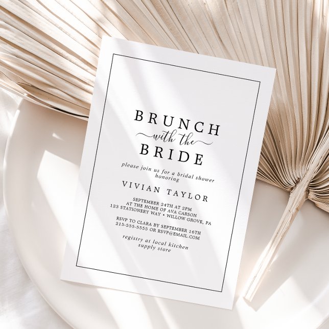 Minimalist Brunch with the Bride Bridal Shower Invitation (Creator Uploaded)