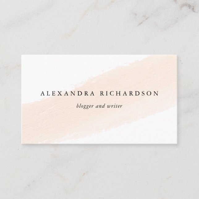 Minimalist Brush | Blush Pink Stripe Business Card (Front)