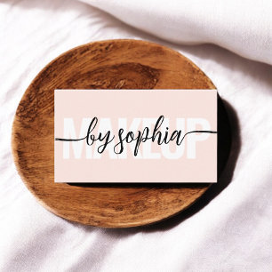 Minimalist Brush Script Makeup Artist Business Card