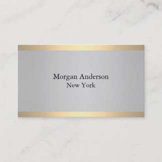Minimalist Brushed Metal Gold Banding Business Card