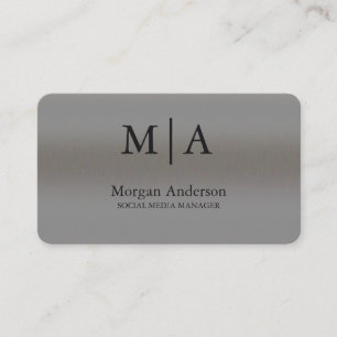 Minimalist Brushed Metal Silver Style Professional Business Card