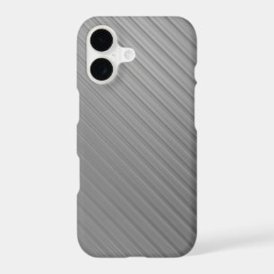 Minimalist Brushed Silver Metallic Diagonal Lines 