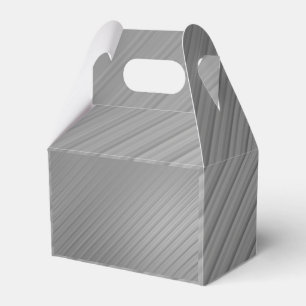 Minimalist Brushed Silver Metallic Diagonal Lines  Favour Box