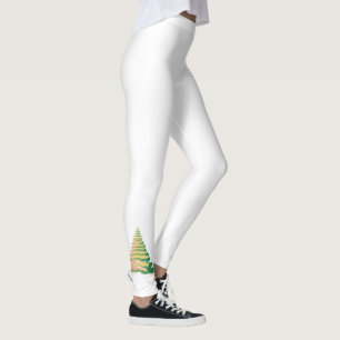 Minimalist Brushstroke Christmas Tree Leggings
