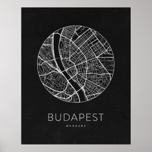 Minimalist Budapest City Map Poster
