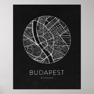 Minimalist Budapest City Map Poster