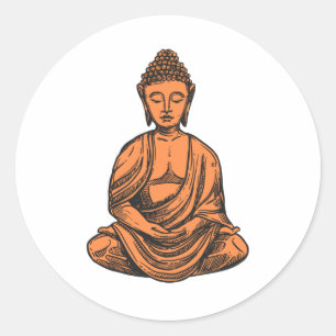 Minimalist Buddha Classic Round Sticker