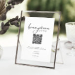 Minimalist Budget Honeymoon Fund QR Code Sign<br><div class="desc">Minimalist Honeymoon Wish QR Code Fund Sign,  Wedding Cash Gift. Matching items available on our collection "Minimalist Elegant Wedding" as shown below. Thank you!</div>