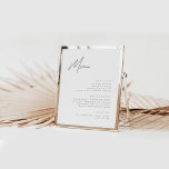 Minimalist Budget Modern Wedding Menu Poster<br><div class="desc">Design features an handwritten font and modern minimalist design. Designed to coordinate with for the «ESSENTIALS» Wedding Invitation Collection. To change details,  click «Personalize». View the collection link on this page to see all of the matching items in this beautiful design or see the collection here: https://bit.ly/3iNzQAD</div>