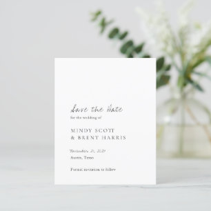 Minimalist Budget Wedding Save the Date