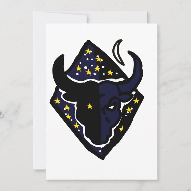 Minimalist Bull Icon Holiday Card (Front)
