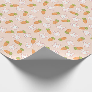 Minimalist Bunny and Carrot Wrapping Paper