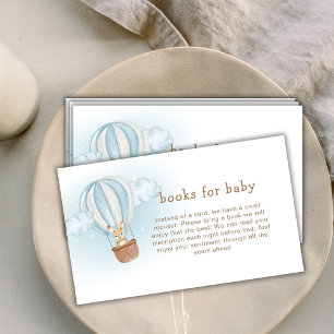 Minimalist Bunny Balloon Books For Baby Shower Enclosure Card