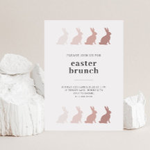 Minimalist Bunny Easter Brunch Invitation