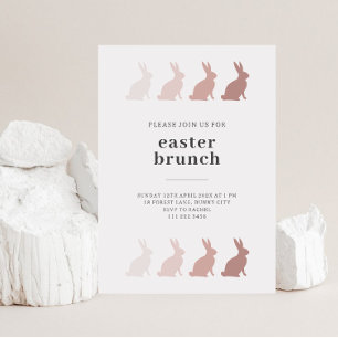 Minimalist Bunny Easter Brunch Invitation