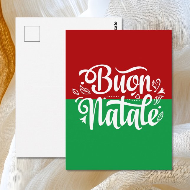 Minimalist Buon Natale Italian Merry Christmas Postcard (Creator Uploaded)
