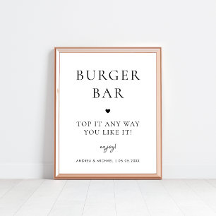 Minimalist Burger Bar Build Your Own Wedding Sign