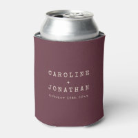 Minimalist Burgundy Custom Names Wedding Favour