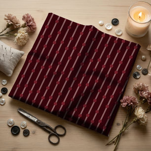 Minimalist Burgundy Geometric Dots and Stripes Fabric
