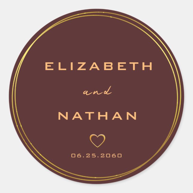 Minimalist Burgundy Gold Wedding Envelope Seals (Front)