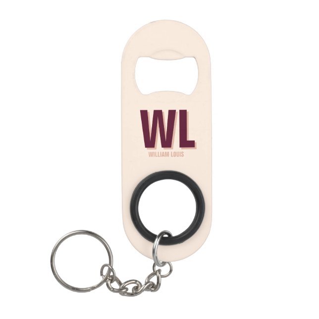 Minimalist Burgundy Pink Personalised Monogram  (Front)