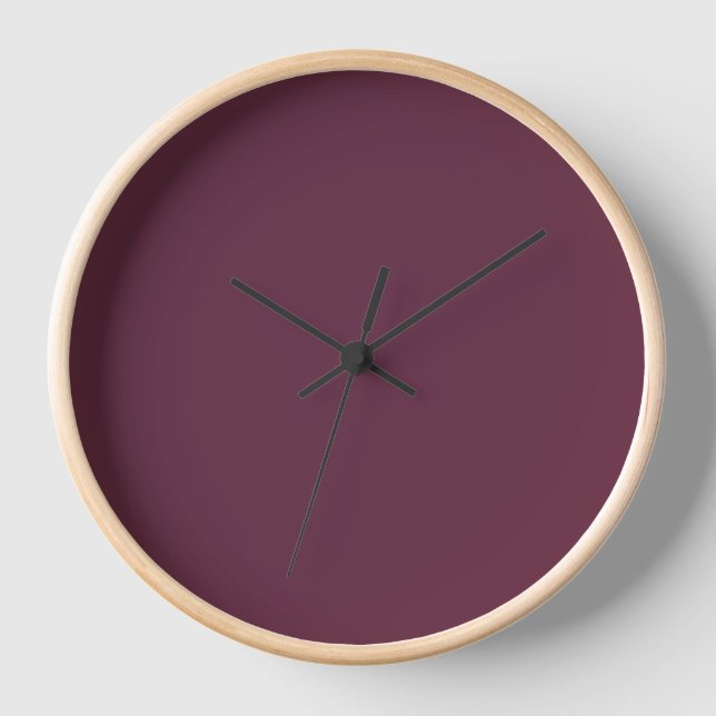 Minimalist Burgundy Wall Clock (Front)