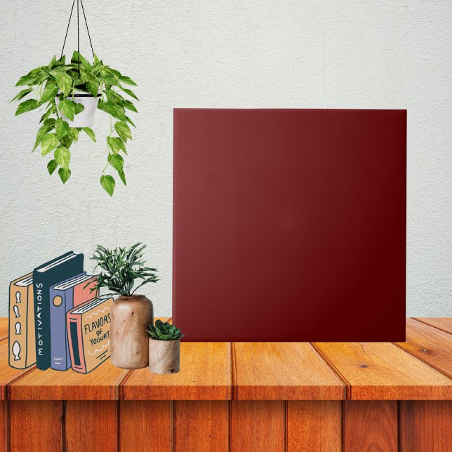 Minimalist Burgundy Wine Red Christmas Plain Colou Ceramic Tile (Creator Uploaded)