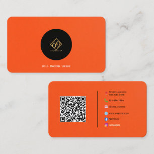 Minimalist Burnt Orange Matte Business Card