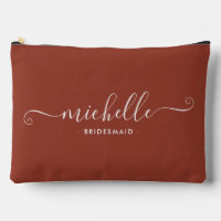 Minimalist Burnt Umber Personalised Bridesmaid