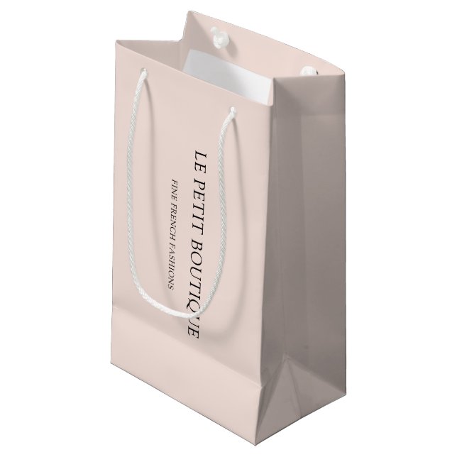 Minimalist  Business Blush Pink retail Small Gift Bag (Front Angled)