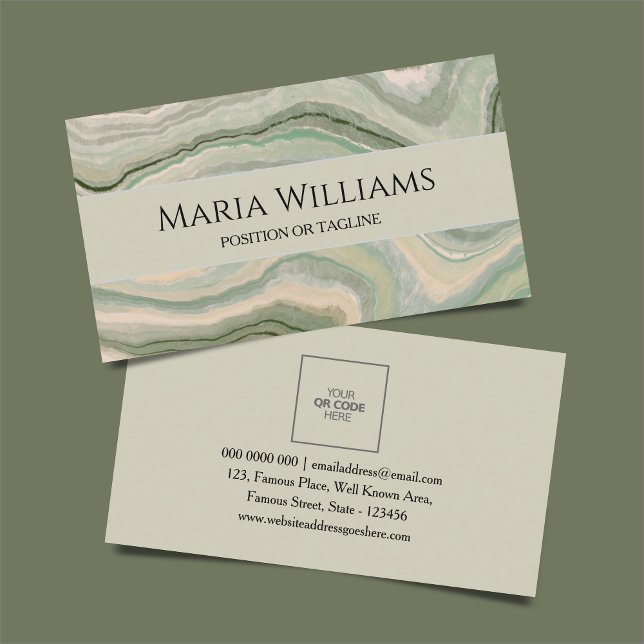  Minimalist Business Card - Marble Pattern | DP7 (teal, bottle green, olive green, business card online template, best, minimal visiting card, unique,)