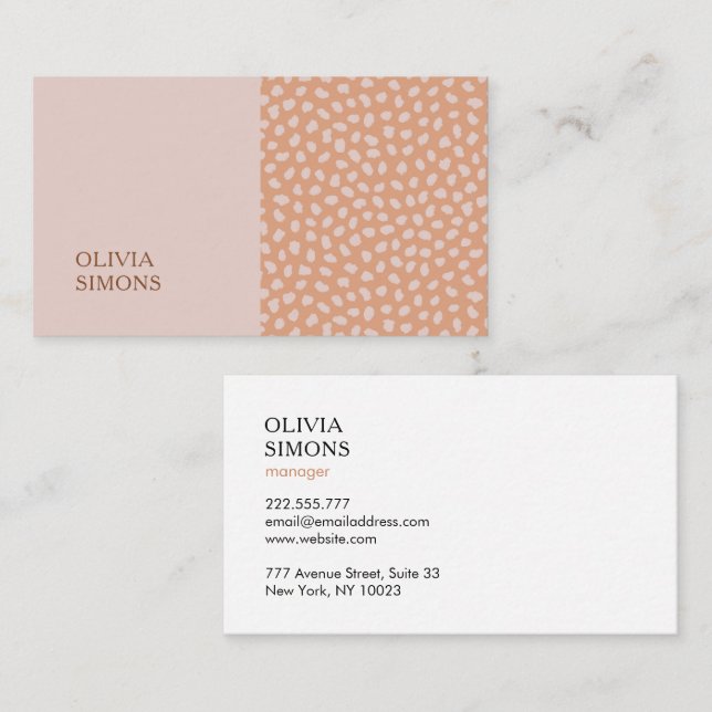 Minimalist Business Cards in boho style. (Front/Back)