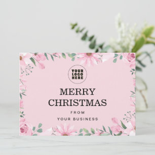 Minimalist Business Christmas Card with Logo 2026