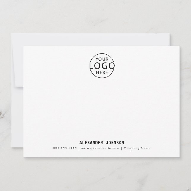 Minimalist Business Custom Logo Professional Card (Front)