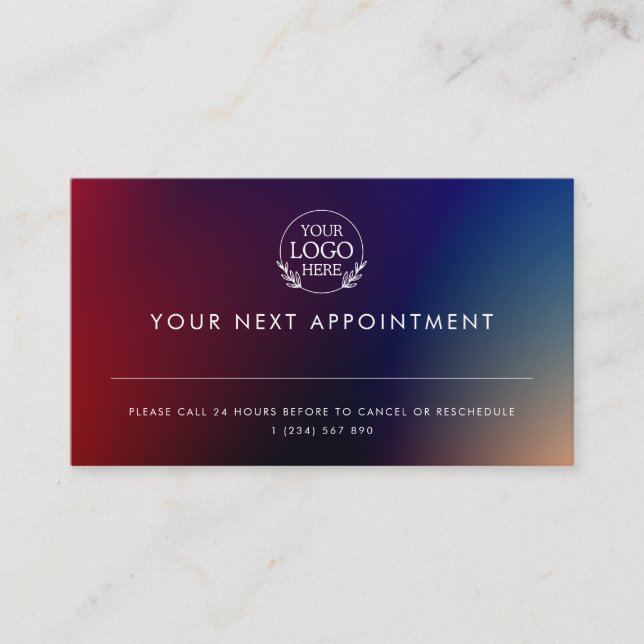 Minimalist Business Design with Custom Logo – Pro Appointment Card (Front)
