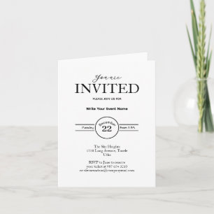 Minimalist business event  invitation