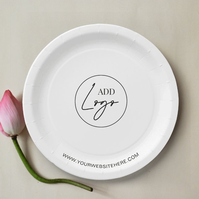 Minimalist Business Event Logo Branded Paper Plate (Creator Uploaded)