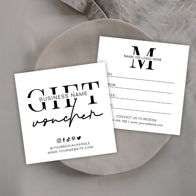 Minimalist Business Gift Certificate Modern Logo (Creator Uploaded)