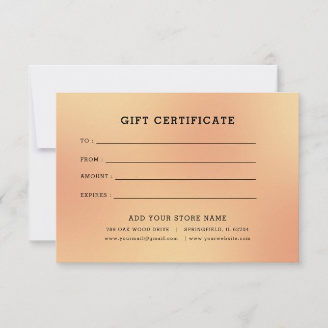 Minimalist Business Gift Certificate with Logo (Front)